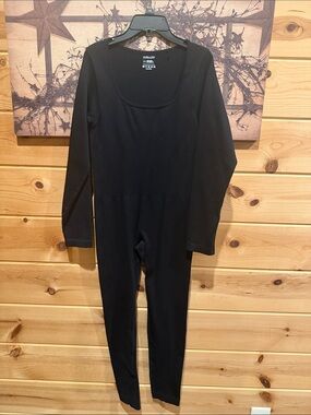 Cuddl Duds Black Long-Sleeve Jumpsuit